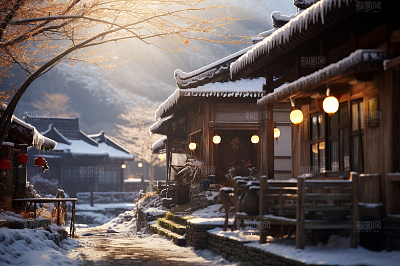 东北雪乡雪景高清素材