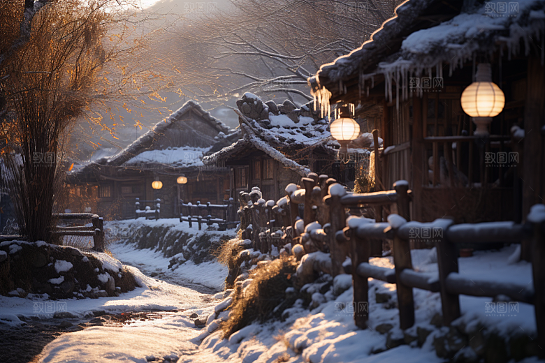 东北雪乡景区风光素材