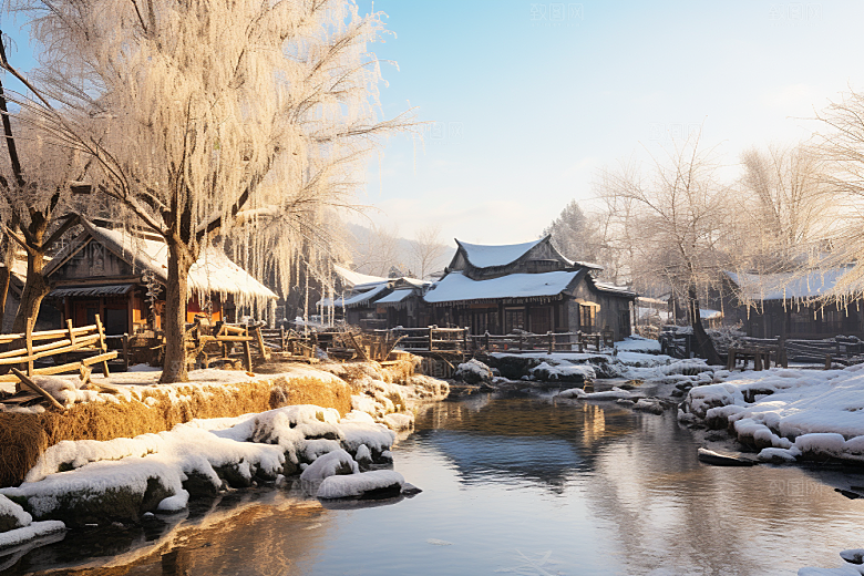 东北雪乡哈尔滨大雪素材