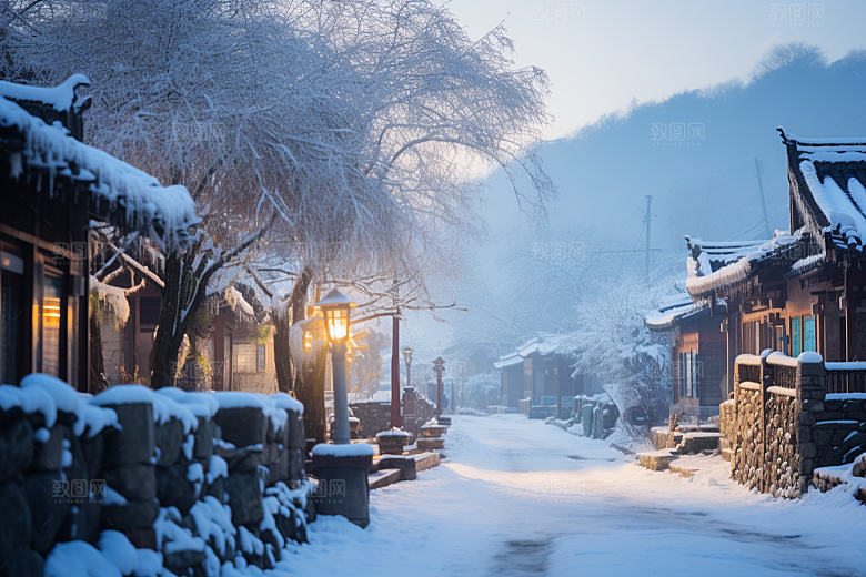 东北雪乡大雪风光素材