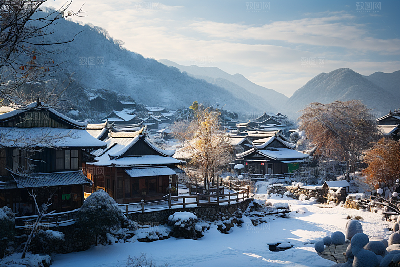 东北雪乡北方风光素材