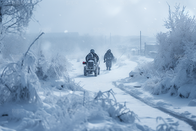 东北雪乡景区雪景素材
