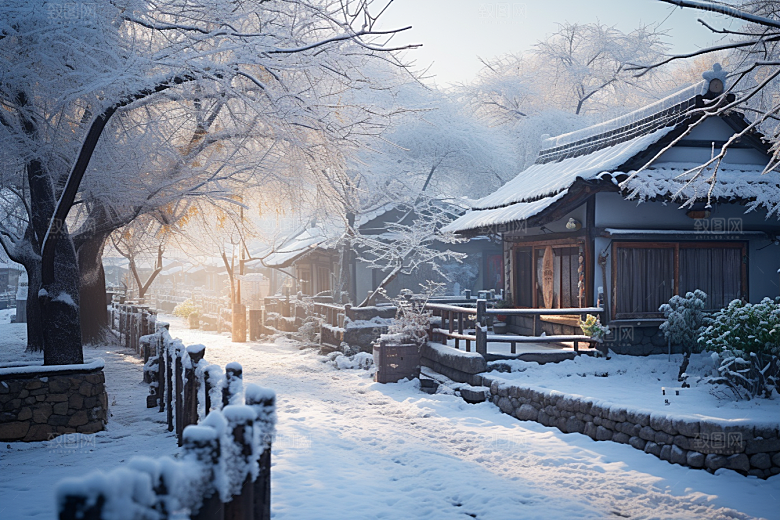 东北雪乡高清雪景素材