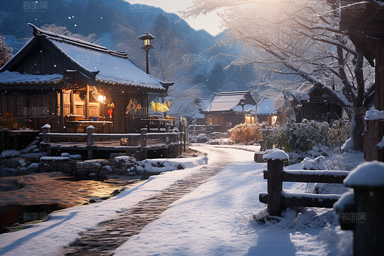 东北雪乡景区哈尔滨素材