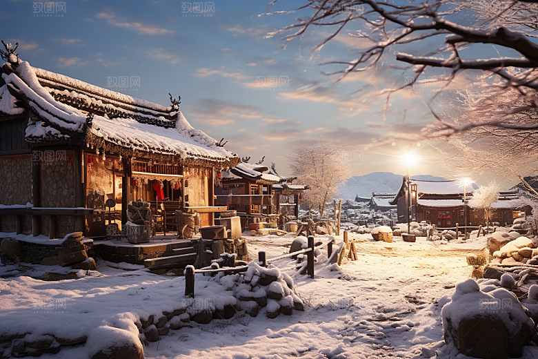 东北雪乡旅游大雪素材