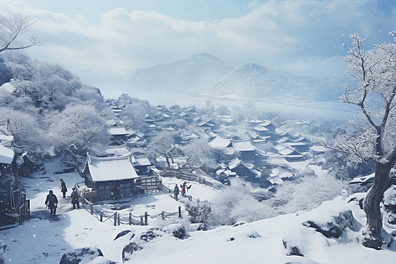 东北雪乡高清哈尔滨素材