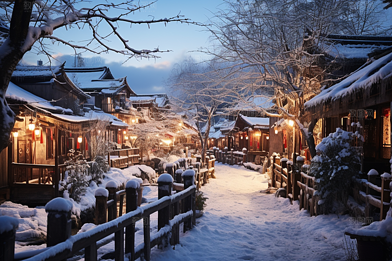 东北雪乡大雪风光素材