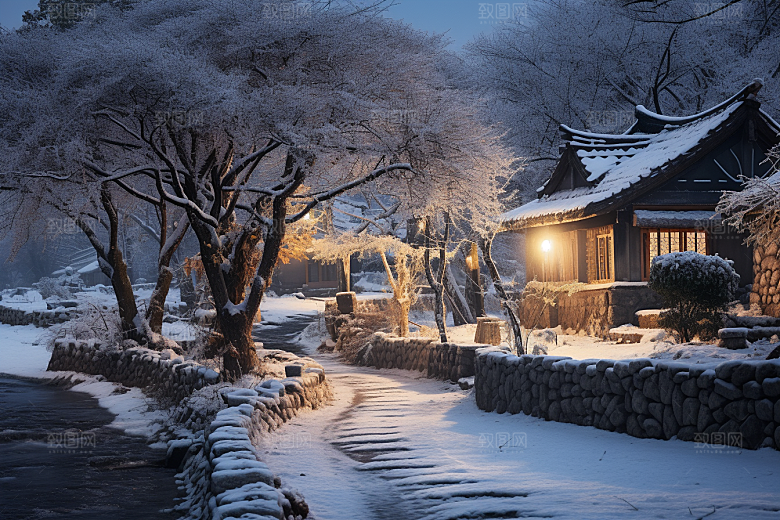 东北雪乡风光高清素材
