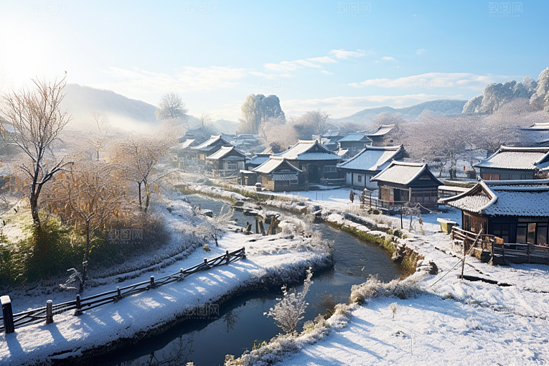 东北雪乡风光高清素材