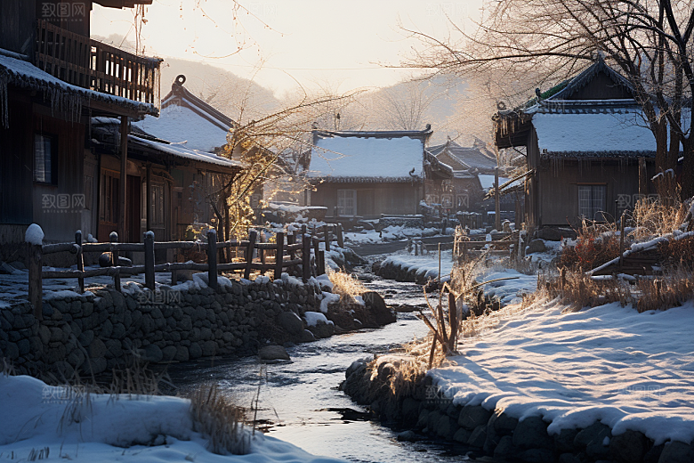 东北雪乡高清北方素材