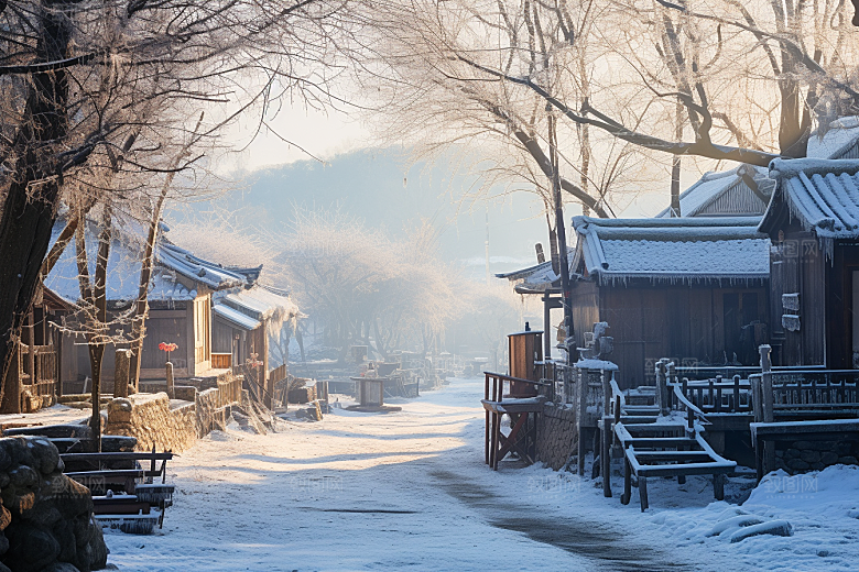 东北雪乡旅游雪景素材