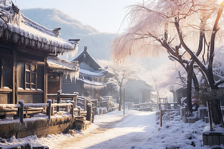 东北雪乡旅游景区素材