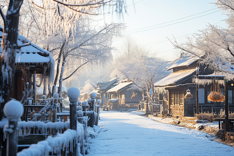 东北雪乡高清景区素材