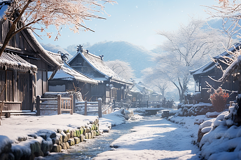 东北雪乡风光大雪素材