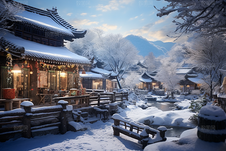 东北雪乡高清大雪素材