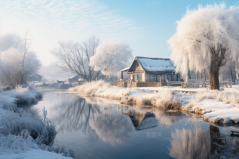 东北雪乡景区雪景素材