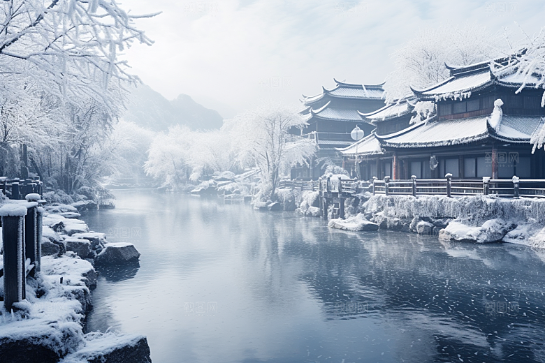 东北雪乡雪景高清素材