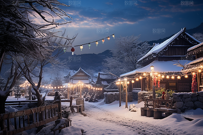 东北雪乡旅游大雪素材