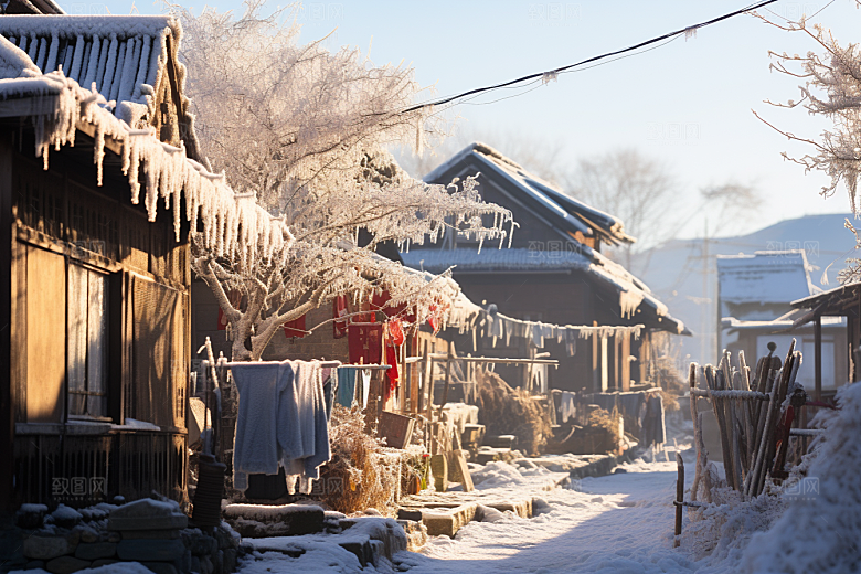 东北雪乡雪景高清素材