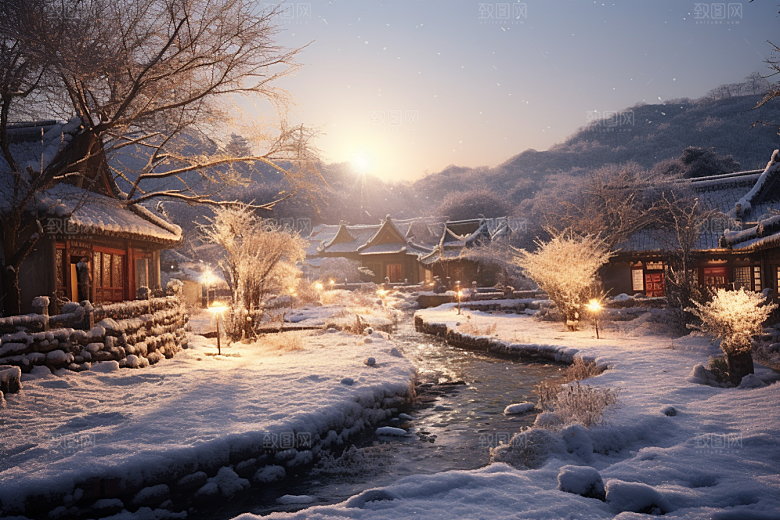 东北雪乡大雪哈尔滨素材