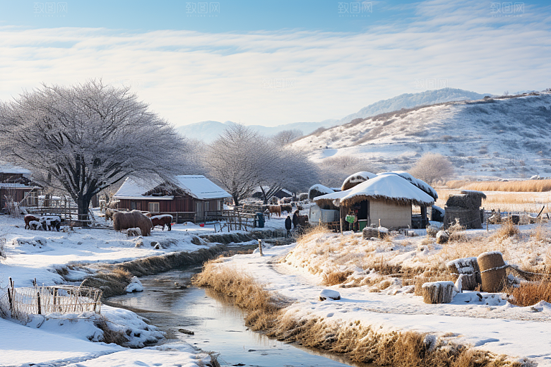 东北雪乡北方雪景素材