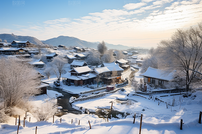 东北雪乡哈尔滨大雪素材