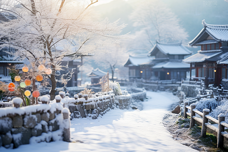 东北雪乡哈尔滨雪景素材
