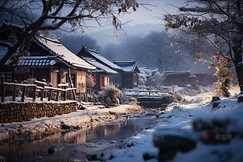 东北雪乡高清北方素材