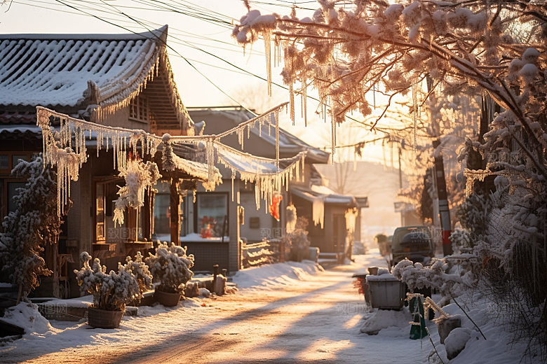东北雪乡风光高清素材