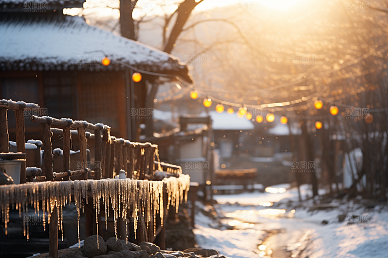 东北雪乡景区大雪素材