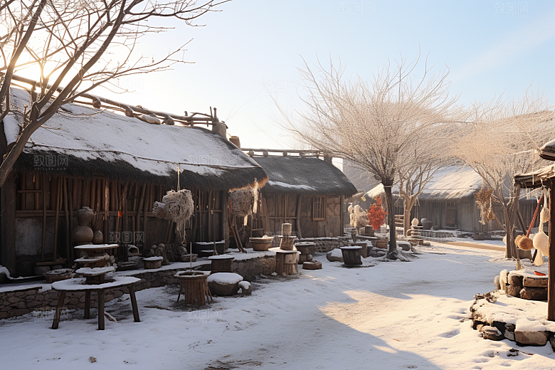 东北雪乡风光高清素材