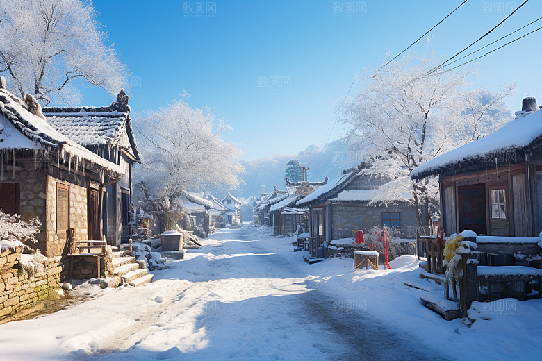 东北雪乡旅游景区素材