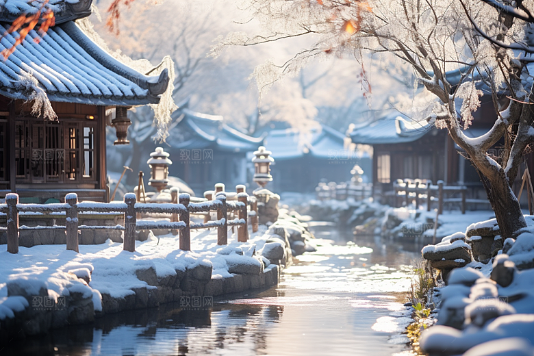 东北雪乡景区高清素材