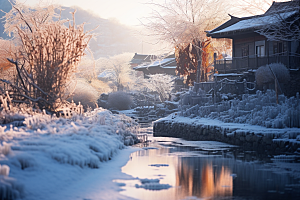 东北雪乡高清雪景素材