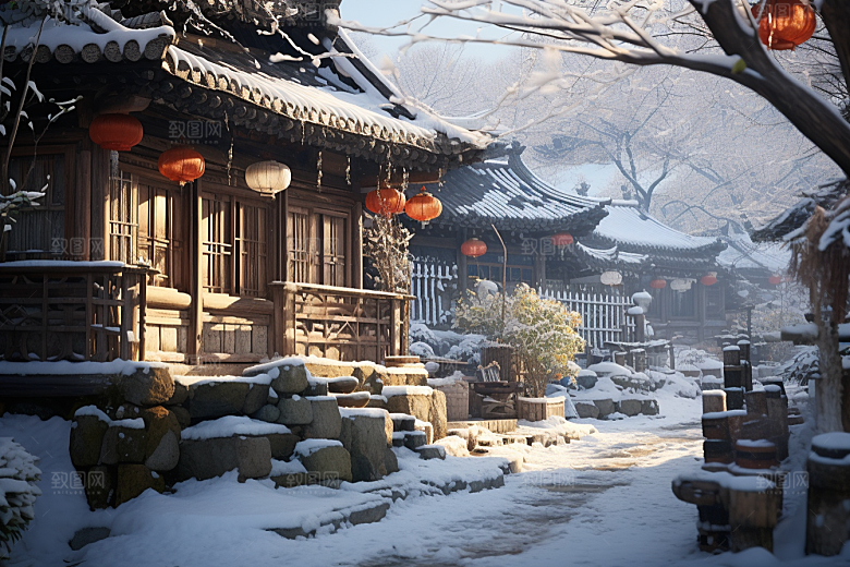 东北雪乡高清雪景素材