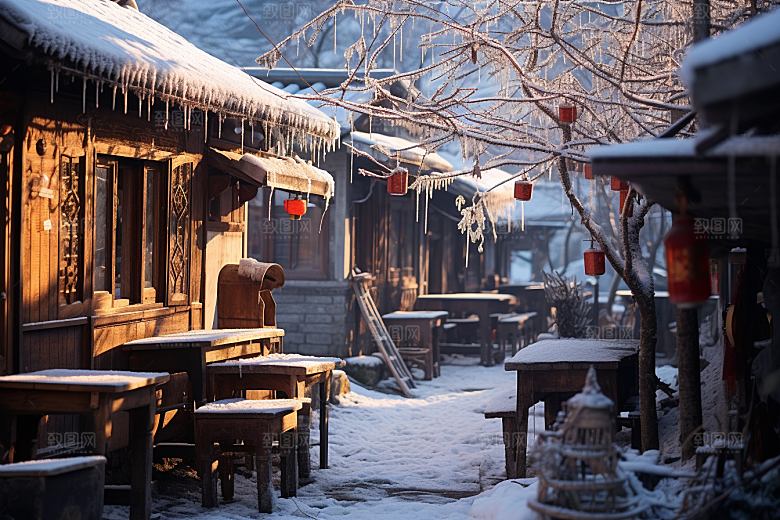 东北雪乡哈尔滨雪景素材