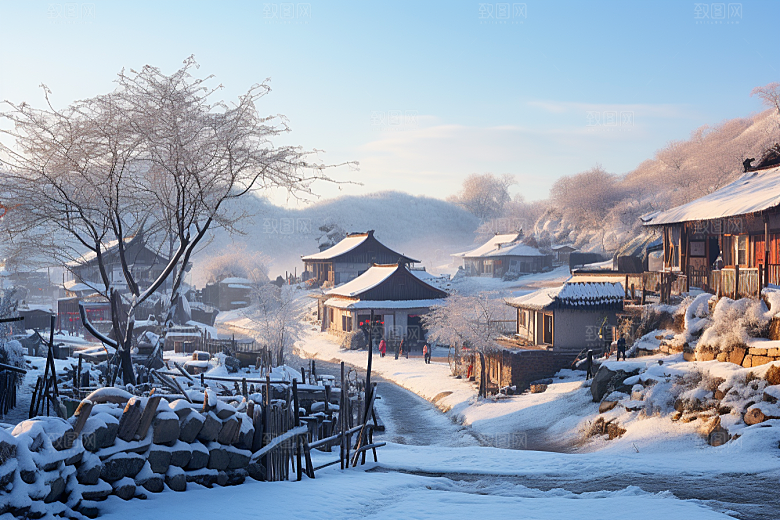 东北雪乡大雪高清素材