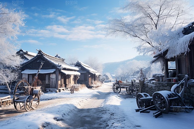 东北雪乡大雪高清素材