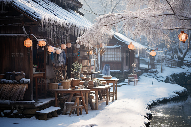 东北雪乡风光哈尔滨素材