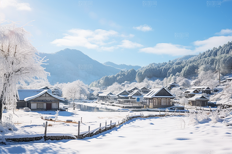 东北雪乡风光旅游素材