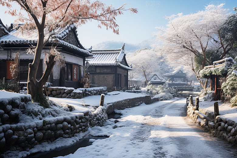 东北雪乡景区北方素材