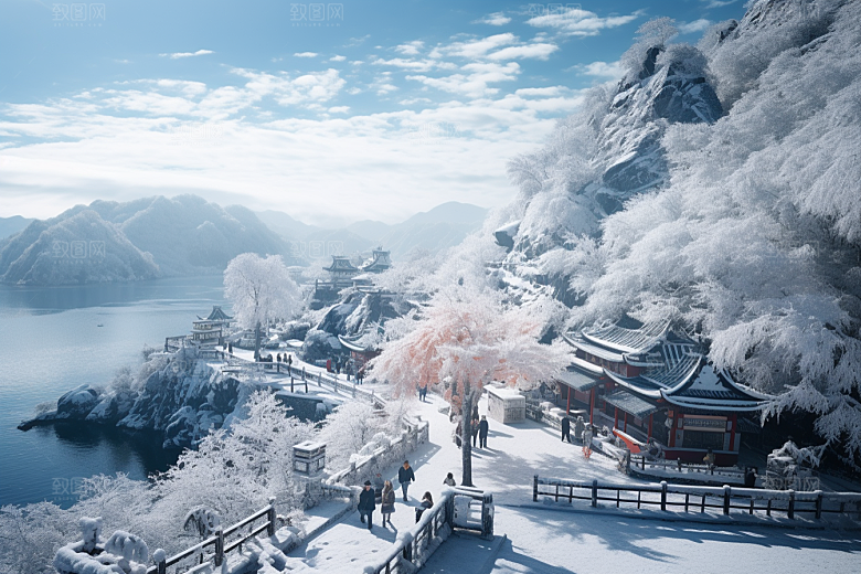 东北雪乡雪景旅游素材