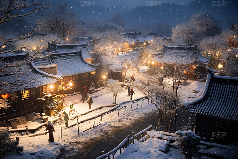 东北雪乡北方风光素材