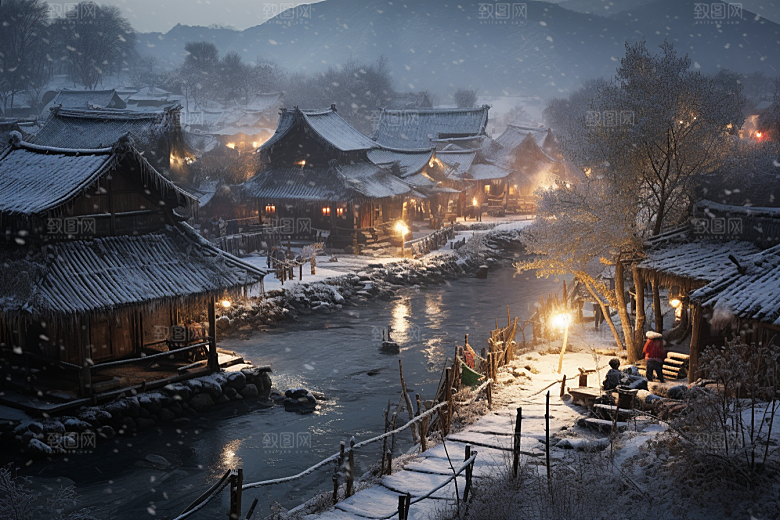 东北雪乡旅游风光素材