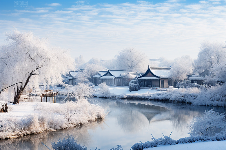 东北雪乡雪景旅游素材