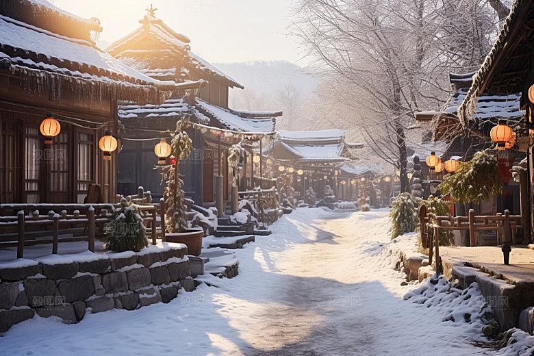 东北雪乡雪景哈尔滨素材