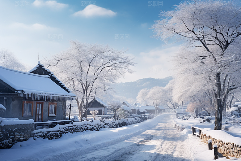 东北雪乡雪景哈尔滨素材