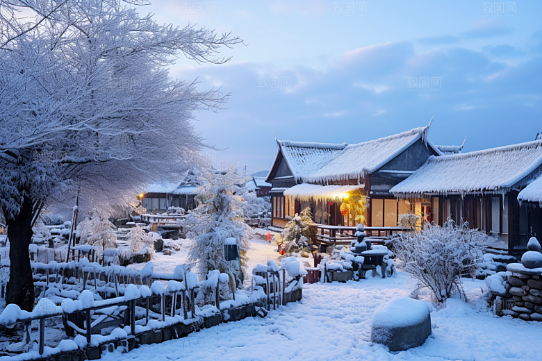 东北雪乡旅游风光素材