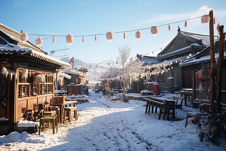 东北雪乡高清北方素材