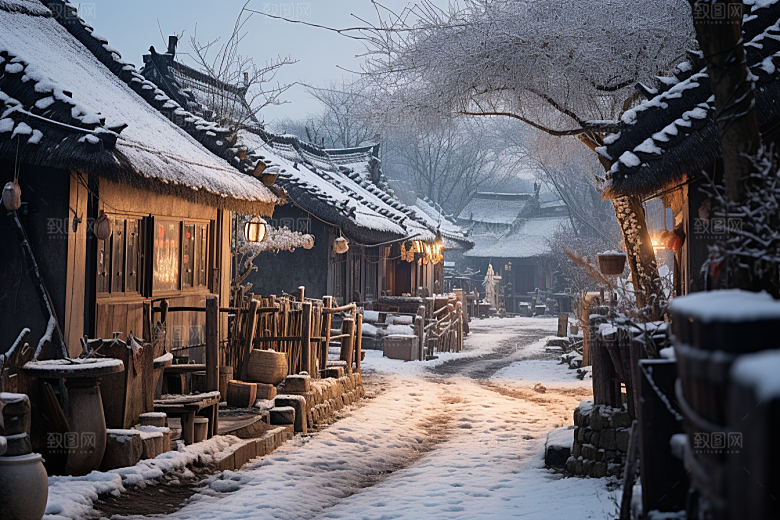 东北雪乡雪景高清素材
